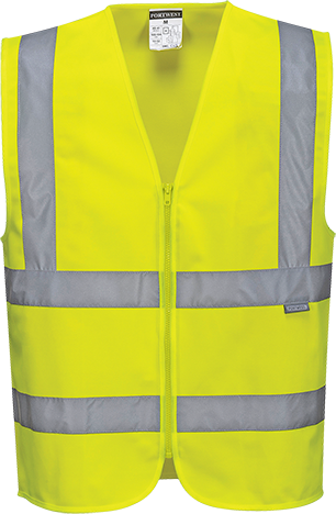 Gilet hi-vis avec zip jaune c375, s_0