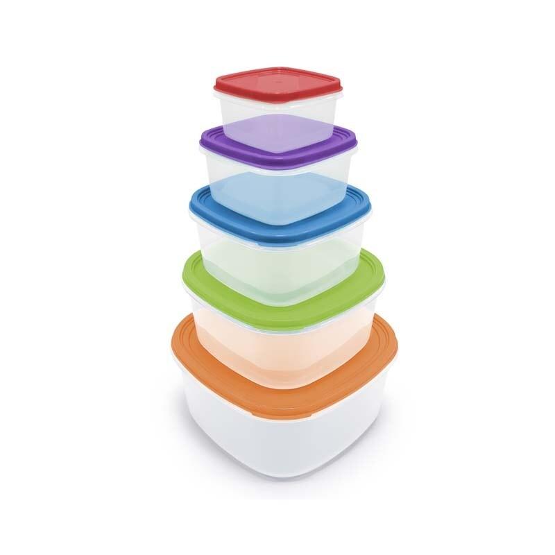 Kitchencook - Ktup5c - Multicolore - Set 5 Boîtes De Conservation - Empilables - Sans Bpa - 3662738047084_0