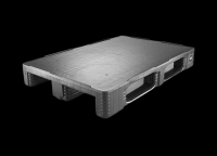 Palette plastique 1200 x 800 mm pleine régénérée - stockage industriel - résistante aux chocs et rackable_0