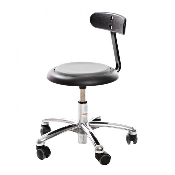 Siège professionnel petite enfance - base alu - assise simili cuir gris - 5 coloris - fabriqué au DANEMARK_0