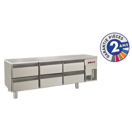 Soubassement réfrigéré sans dessus - 6 tiroirs - 220L - Gamme 650 - Baron - BR16SP04_0
