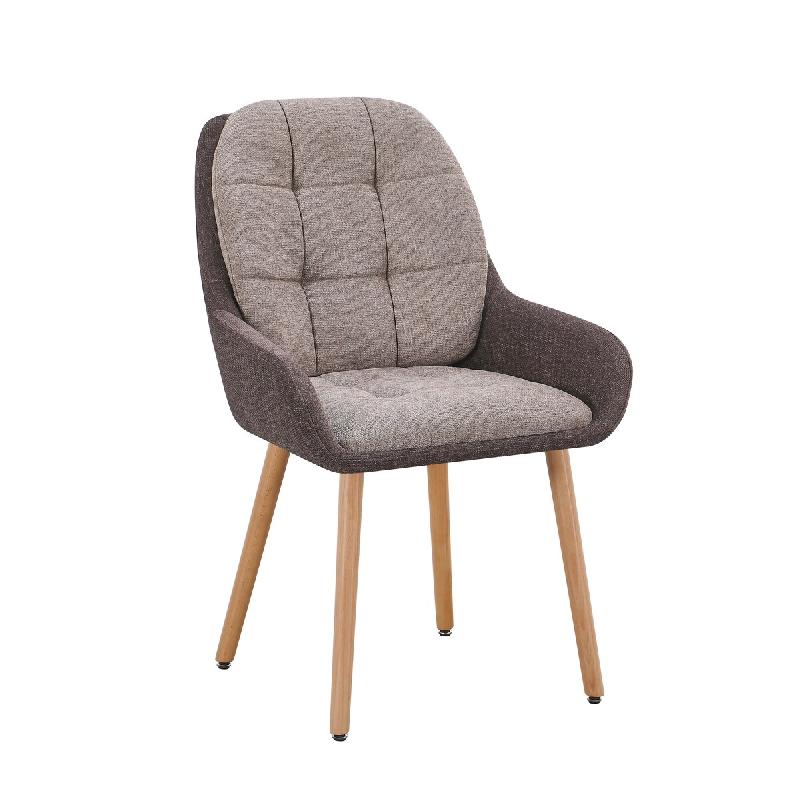 Stamp Reverdy Lot de 2 Chaises SENDAI structure chene massif asssie et dossier bicolore Truffle et chocolat - 3661365006174_0