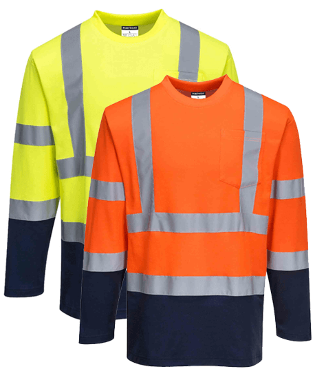 T-shirt haute visibilité manches longues doublé coton, Couleur : Jaune Fluo, Taille : XL_0