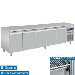 Table frigorifique ventilée 5 portes GN 1/1 - Gastro Line PLUS - 2625x700xh850/900 mm - T° -2°+8°_0