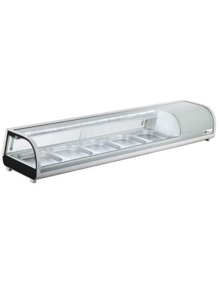 Vitrine réfrigérée à poser - 5 bacs GN1/2 - Ref : RTS-132L - Éclairage LED - Fabriquée en Italie_0