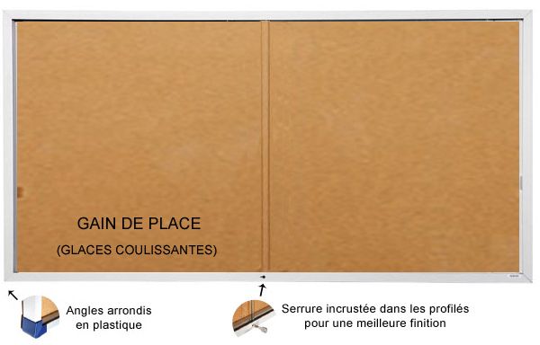 Vitrines intérieures - Encadrement aluminium anodisé - Gain de place_0