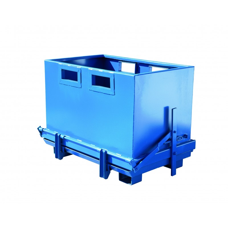 Benne à fond ouvrant BTC 07 - Contenance 700L - Charge 800Kg - Empilable avec pieds supports_0