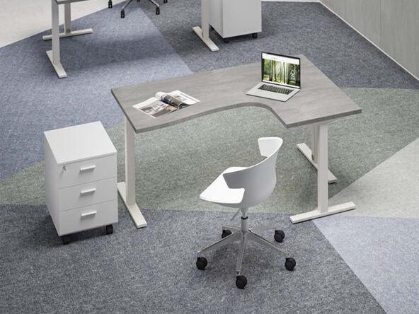 Bureau droit professionnel compact ergonomique en bois blanc - Alérion - 160x120 ou 180x120 cm_0