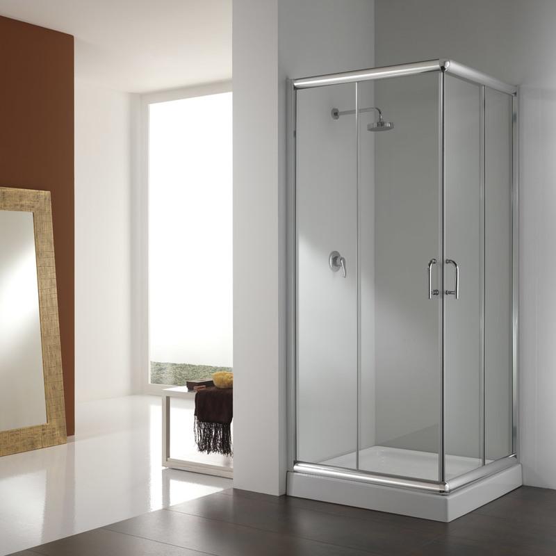 Idralite Cabine Paroi Douche Demi-Circulaire 90x90 H198 Transparent 6mm Mod Ready