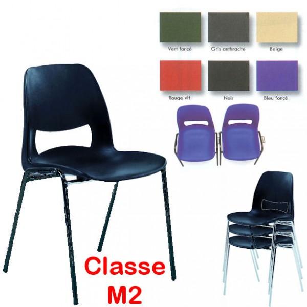 Chaise coque design accrochable pieds noirs - Classe M2 Vert_0