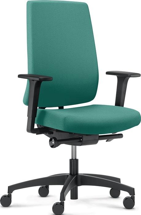 Chaise de bureau pivotante avec technique synchrone verte opale 400-520 mm avec accoudoirs Capacité charge 150 kg DAUPHIN_0