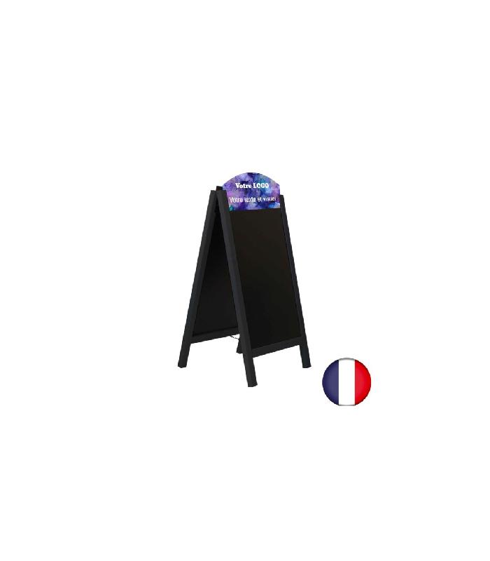 Chevalet stop trottoir avec ardoises amovibles et bandeaux personnalisés - 127 x 60 cm - Référence: PFN52N_0
