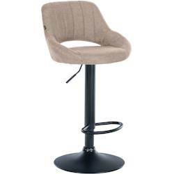 CLP Tabouret de bar Milet en Tissu et Pied métal Taupe/Noir - gris textile 321286_0