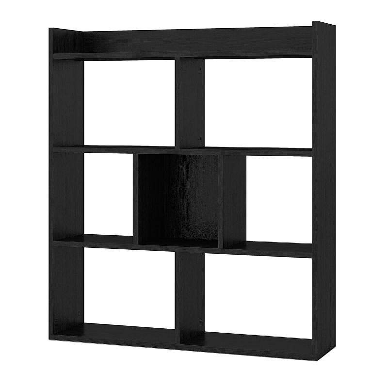 COSTWAY Étagère 7 cubes, fond ouvert, horizontale bois, antibasculement - noir matière synthétique VH33898PW_0