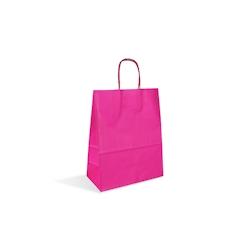 Déstockage // Sac papier fuchsia 28+12x36 cm - Vendu par 200 - 3760365403812_0