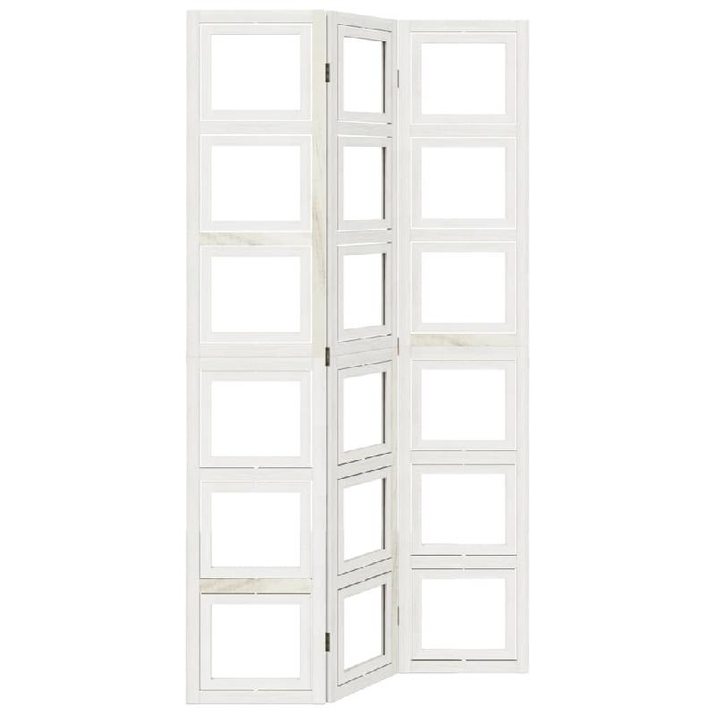 Décoshop26 - Paravent séparateur de pièce cloison porte photos 3 panneaux en bois de paulownia blanc vieilli DEC030757 - blanc 3000258105400_0