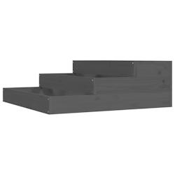 Helloshop26 - Jardinière bac lit surélevé plantes fleurs terrasse jardin 78 x 78 x 27 cm bois massif de pin gris 02_0037864 - 3000217790685_0