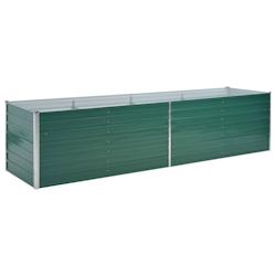 Helloshop26 - Jardinière lit surélevé plantes fleurs jardin acier galvanisé 320 x 80 x 77 cm vert 02_0001114 - 3000074731531_0