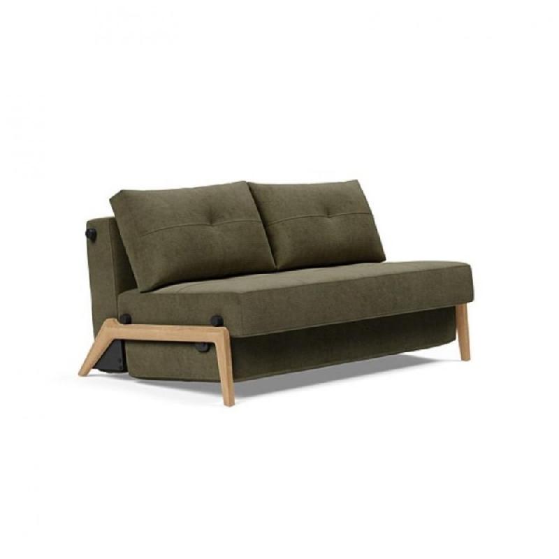 INNOVATION LIVING  CANAPÉ DESIGN CUBED WOOD 02 CONVERTIBLE LIT 200*160 CM TISSU CORDUFINE PINE GREEN_0