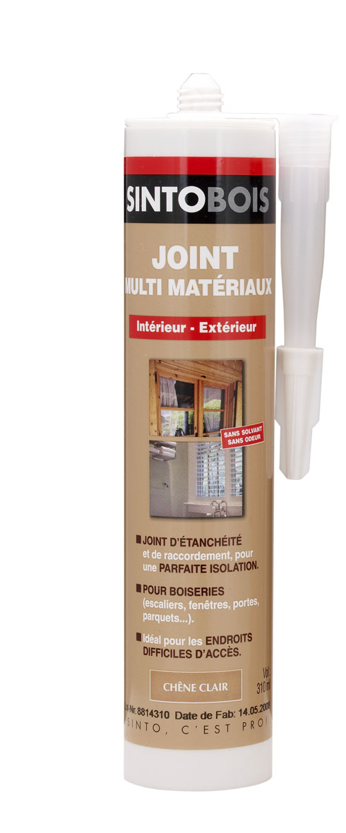 Sintobois joint multi-matériaux - Conditionnement cartouche 310ml - Chêne clair, Chêne foncé, Acajou, Sapin, Blanc_0