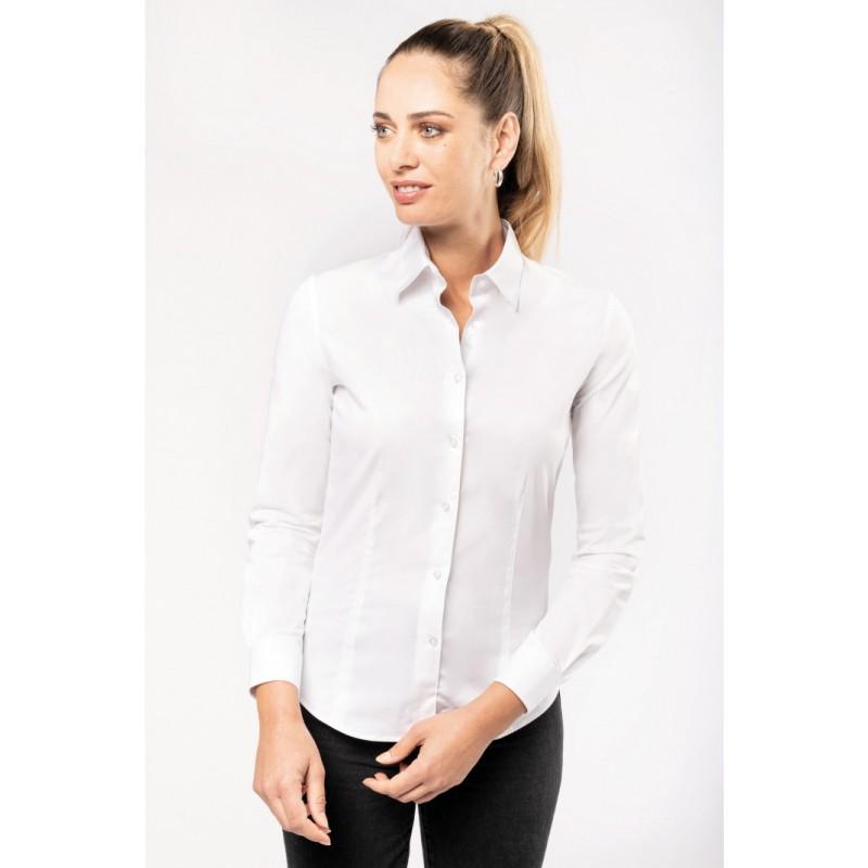 K530 - Chemise de travail femme en coton/élasthanne - manches longues - coupe ajustée_0