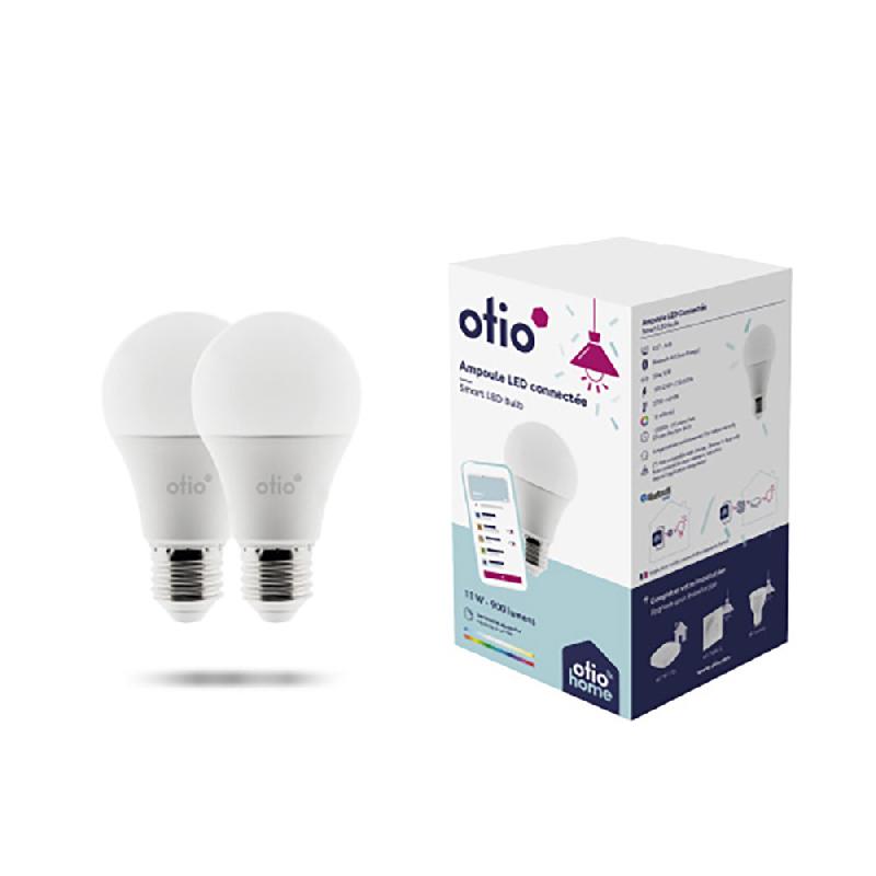 Pack de 2 ampoules LED connectées Bluetooth E27 11W - Otio - Compatibles Google Home et Alexa_0