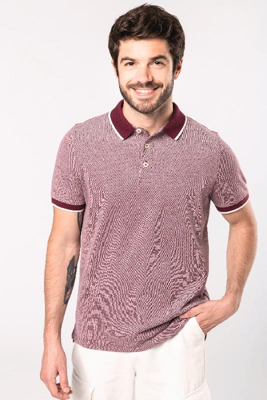Polo bicolore homme - Kariban - Réf: K266 - 100% coton peigné - Look tendance et décontracté_0