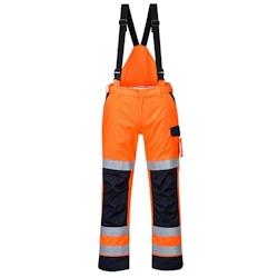 Portwest - Pantalon de pluie Modaflame arc électrique HV Orange / Bleu Marine Taille S - S 5036108330560_0