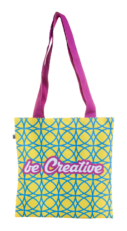 Sac shopping en polyester RPET 600D - impression sublimation - anses longues - labélisé RPET_0