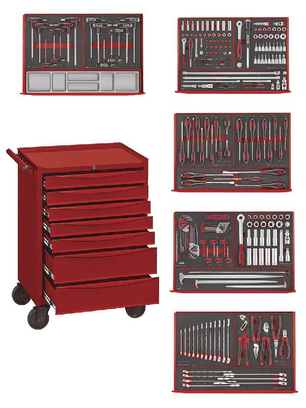 Servante rouge foam mini master set 7 tiroirs Teng Tools TCEMM385EV_0