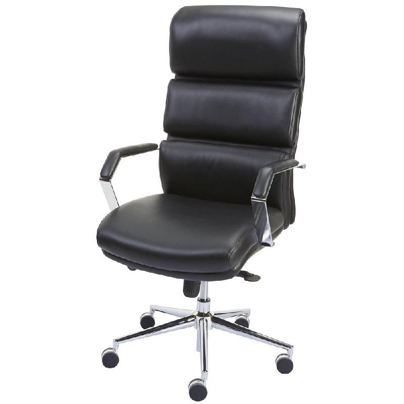 STAPLES FAUTEUIL DE BUREAU ATLAS DE STAPLES®, CROÛTE DE CUIR VACHETTE -NOIR