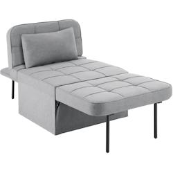 Tectake Fauteuil de relaxation PONTO 4-en-1 réglable sur 6 positions - gris clair - 406066 - gris plastique 406066_0