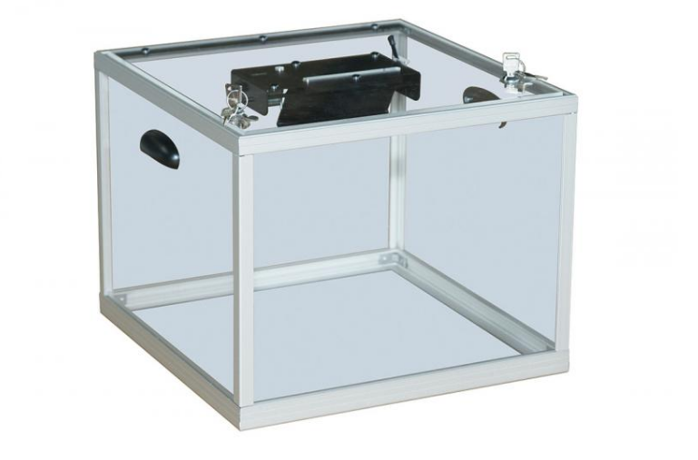 Urne électorale - Dimensions variables - Aluminium anodisé et PMMA - Fermeture sécurisée à deux serrures_0