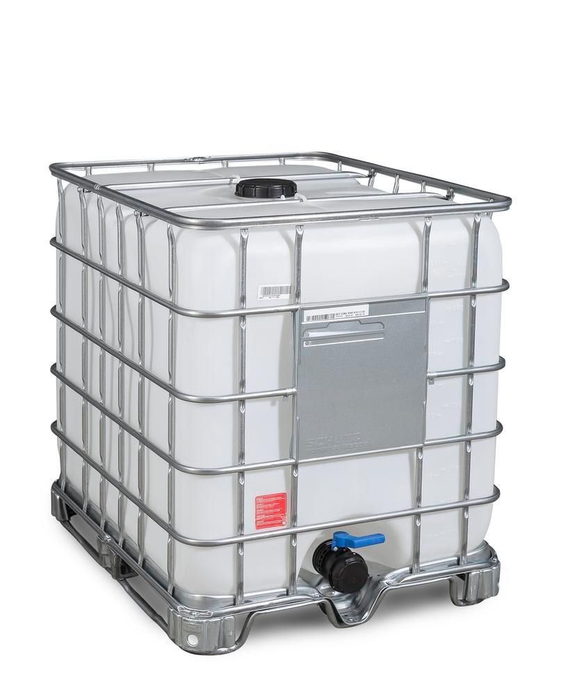 266159W - Cuve IBC 1000L - Patin en acier, ouverture DN150, sortie DN80, PEHD stabilisé UV_0