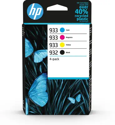 932 Pack de 4 cartouches d'encre noire/HP 933 Pack de 4 cartouches d'encre cyan/magenta/jaune authen_0