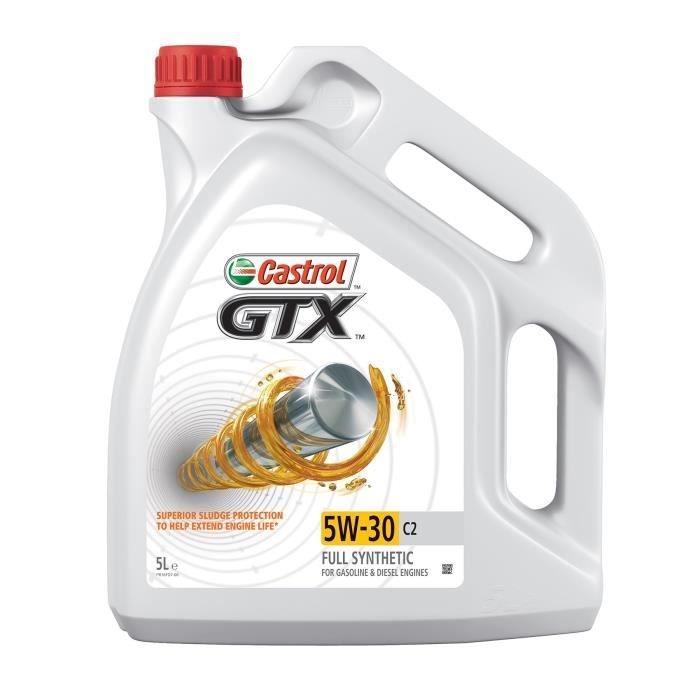 Castrol GTX 5W-30 C2 - Huile moteur essence et diesel - 5L - Protection supérieure et norme ACEA C2_0