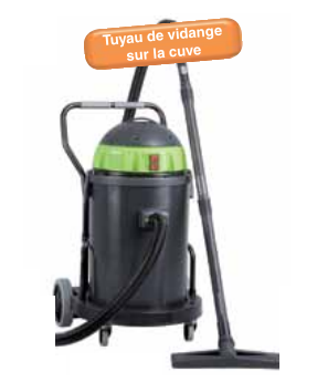 Aspirateur eau & poussière - capacité 62 litres - tuyau de vidange sur cuve - 2 moteurs avec collecteur céramique_0