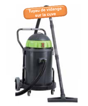 Aspirateur eau & poussière ?-capacité : 62 litres - tuyau de vidange sur la cuve_0