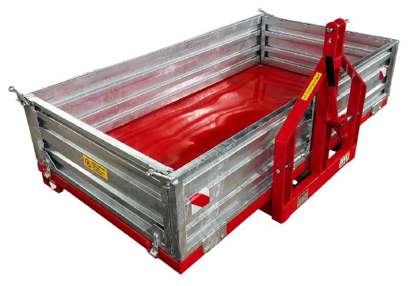 Benne de transport basculante mécanique 120 cm - 700 kg - Parois galvanisées amovibles - Pour tracteur - Attelage 3 points Torros TAGBW120_0