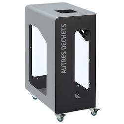 Rossignol - Borne de tri vigipirate support sac 90L mobile CUBATRI - autres déchets gris manganèse/jaune - jaune métal 54802_0