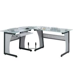 Bureau d'angle modèle OFFICE pour ordinateur de bureau par Yelloo - gris 0805698369596_0