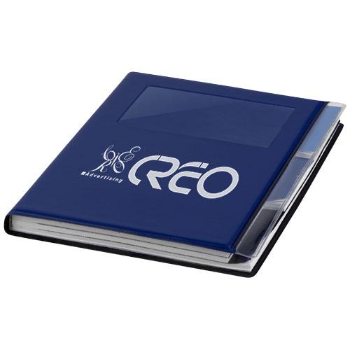 Carnet de notes A5 Tasker - Couverture rigide avec logement cartes de visite et 120 feuilles blanches lignées_0