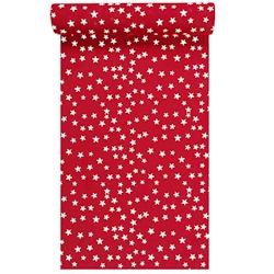 Chemin de table en tissu 28x400cm blanc starlight fond rouge (16 unités) MESA BELLA - rouge polyester 3701168947288_0