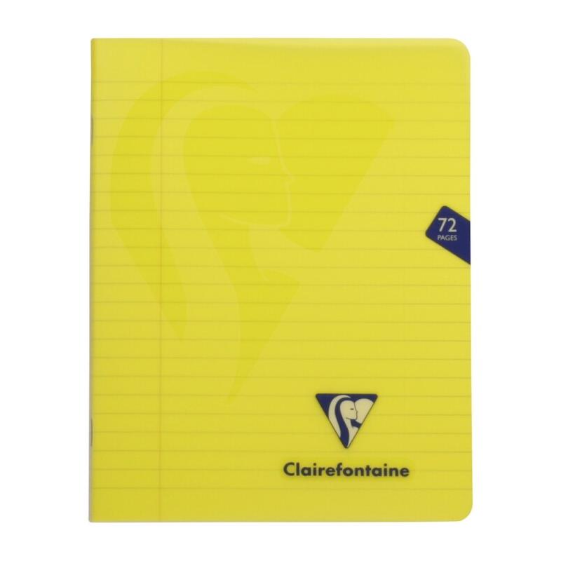 Clairefontaine Lot de 10 Carnet Mimesys A5+, 72p./36 feuilles 90 g/m² piquées, coloris assortis (6), ligné + marge - 3329683003632_0