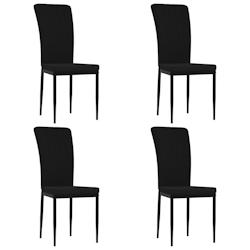 Décoshop26 - Set de 4 chaises de salle à manger design moderne en tissu velours noir cadre en fer DEC025649 - noir 3000255368259_0