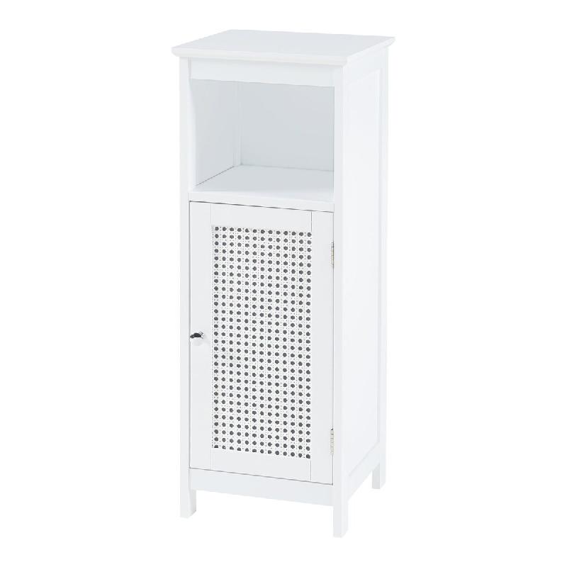 Helloshop26 - Armoire étagère meuble de rangement 80 x 30 x 28 cm basse meuble de rangement de salle de bain avec 1 porte MDF PVC 03_0008860 - 30002_0