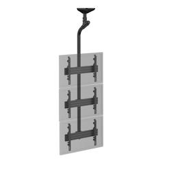 KIMEX Support TV plafond 3 écrans 43''- 55'' Hauteur 225cm noir - noir 3700685426405_0