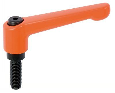 MANETTE INDEXABLE ZAMAC A TIGE FILETEE - ORANGE - DIN 39 (14-04)_0