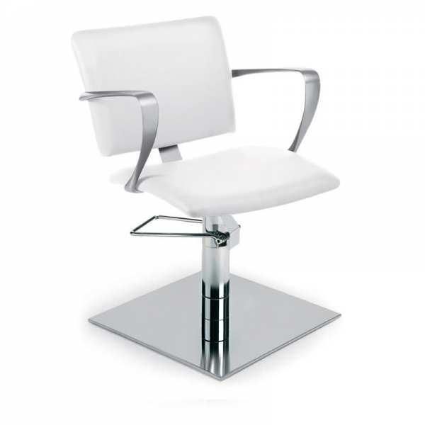 Fauteuil de coiffure capitonné - Yering FB 200 YQ - Accoudoirs aluminium finition mat, base carrée et pompe hydraulique blocable_0
