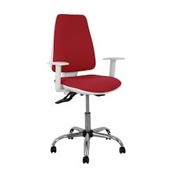 Piqueras y Crespo Silla Elche blanca asincro bali granate brazos regulables ruedas de parqué - rouge multi-matériau 1014ASB933B5CRRP_0